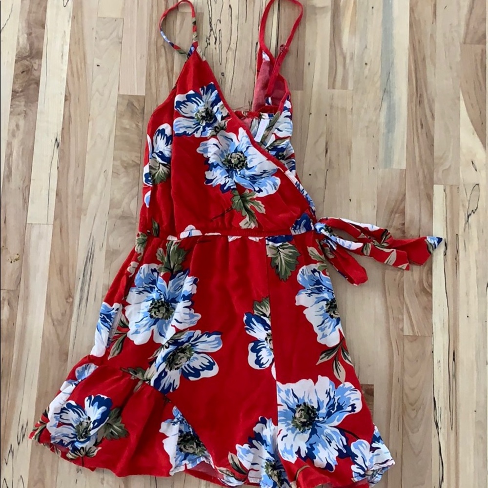 Xhillaration Red Floral Romper. Never Worn.